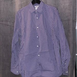 GAP Men’s purple check casual button up shirt